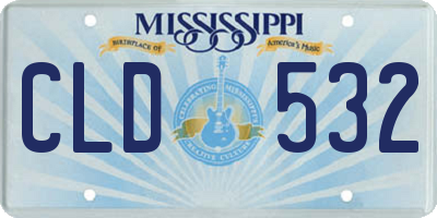MS license plate CLD532