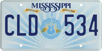 MS license plate CLD534