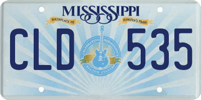 MS license plate CLD535