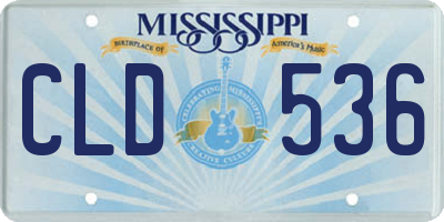 MS license plate CLD536