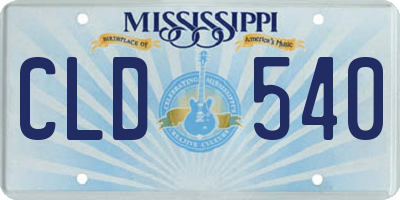 MS license plate CLD540