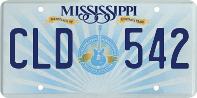 MS license plate CLD542