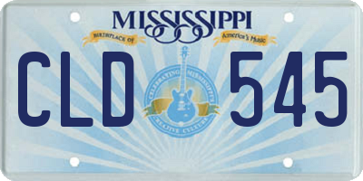 MS license plate CLD545