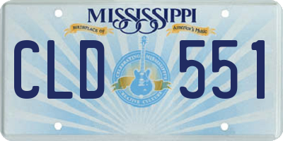 MS license plate CLD551