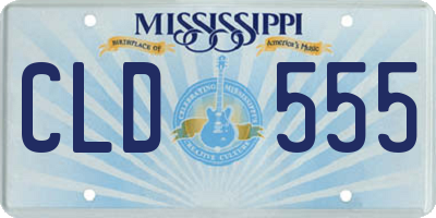MS license plate CLD555