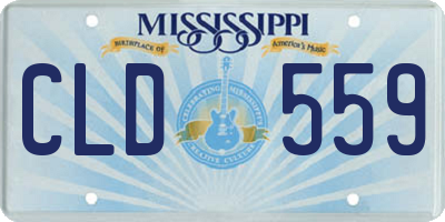 MS license plate CLD559