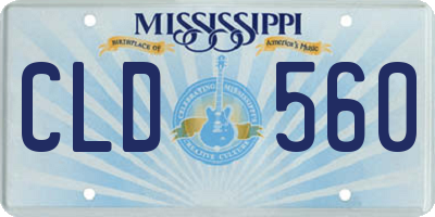 MS license plate CLD560