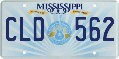 MS license plate CLD562