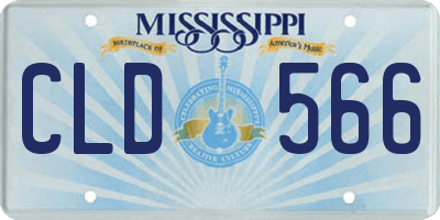 MS license plate CLD566