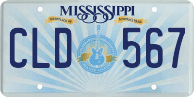 MS license plate CLD567
