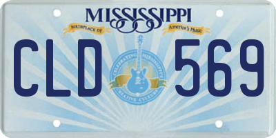 MS license plate CLD569