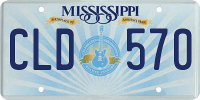MS license plate CLD570