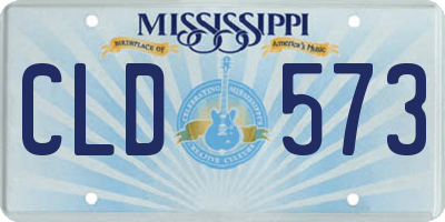 MS license plate CLD573