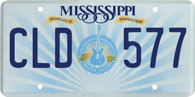 MS license plate CLD577