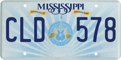 MS license plate CLD578