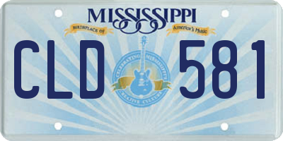 MS license plate CLD581