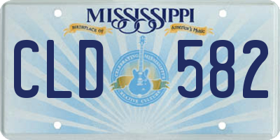 MS license plate CLD582