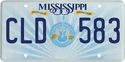 MS license plate CLD583