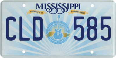 MS license plate CLD585