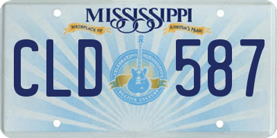 MS license plate CLD587