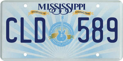 MS license plate CLD589