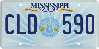 MS license plate CLD590
