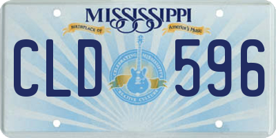 MS license plate CLD596