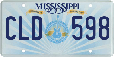 MS license plate CLD598