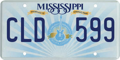 MS license plate CLD599
