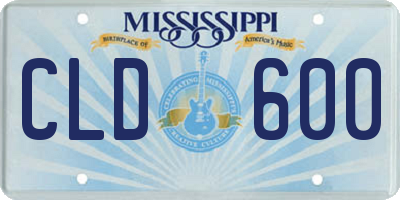 MS license plate CLD600