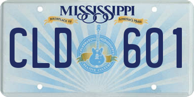 MS license plate CLD601