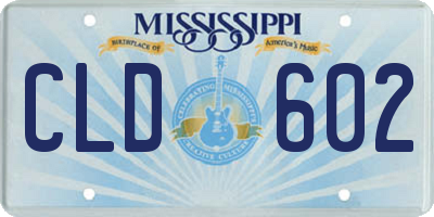 MS license plate CLD602