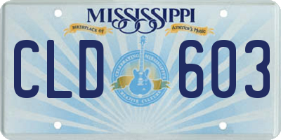MS license plate CLD603