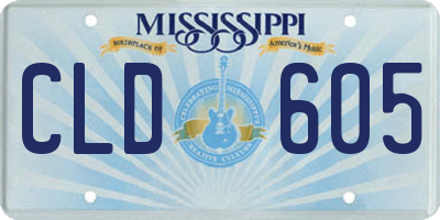 MS license plate CLD605