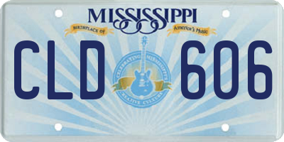 MS license plate CLD606
