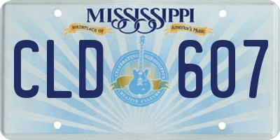 MS license plate CLD607