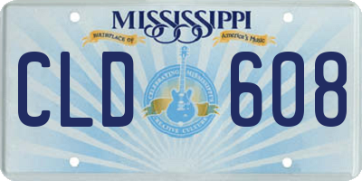 MS license plate CLD608