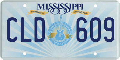 MS license plate CLD609