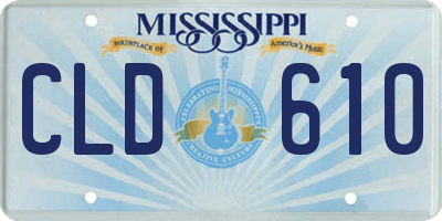 MS license plate CLD610