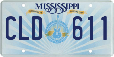 MS license plate CLD611