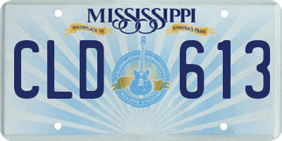 MS license plate CLD613