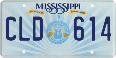 MS license plate CLD614