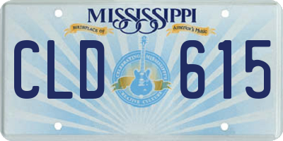 MS license plate CLD615