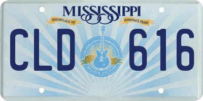 MS license plate CLD616