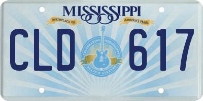MS license plate CLD617