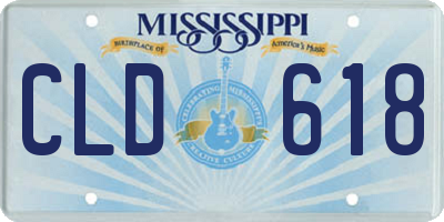 MS license plate CLD618