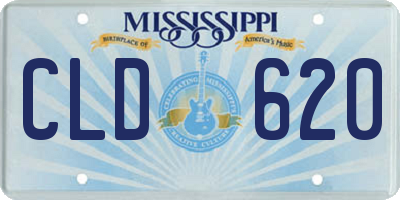 MS license plate CLD620