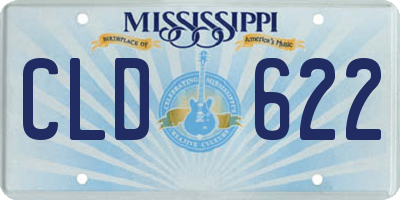 MS license plate CLD622