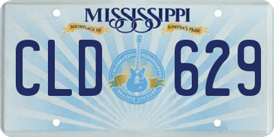 MS license plate CLD629