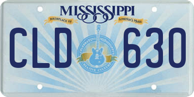 MS license plate CLD630
